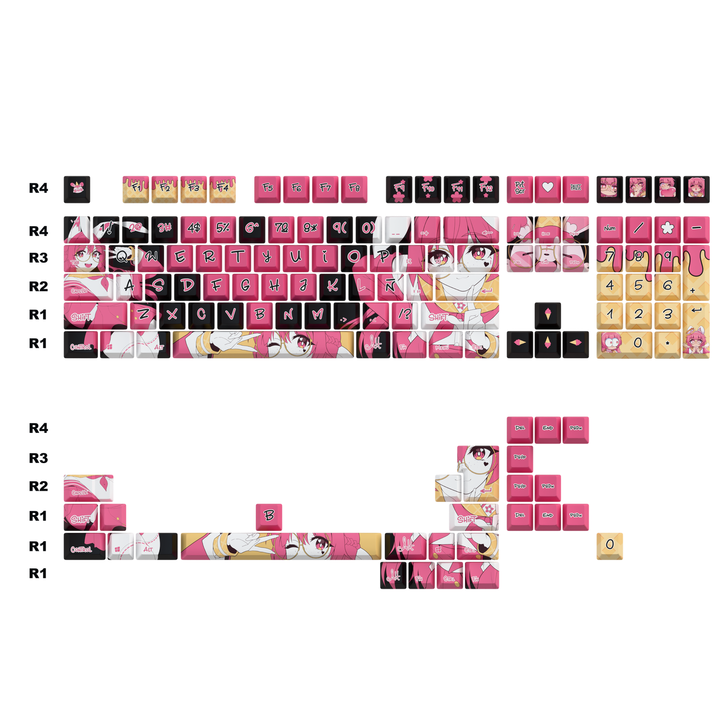 Miku Pinku Keycaps Set