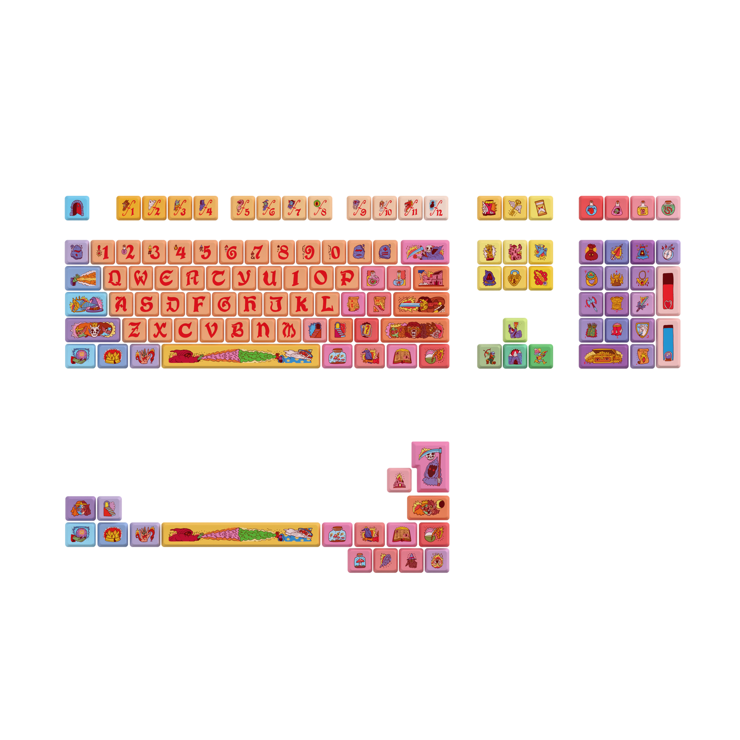 Ricardo Cavolo "FANTASY YES" Low Profile Keycaps Set