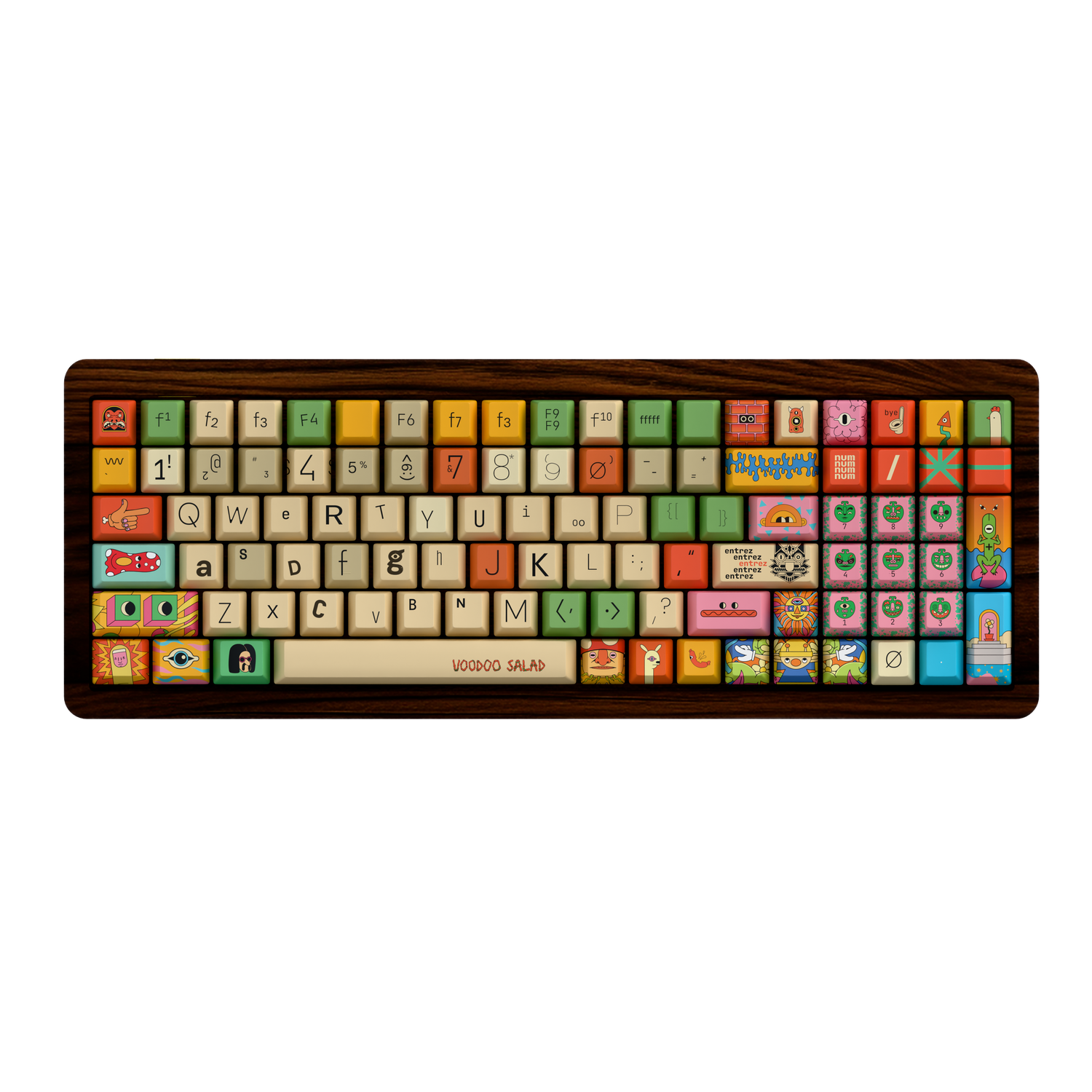 [Limited Edition 100 units] Voodoo Salad "Retro Salad With Sausage" 96% Wooden Keyboard