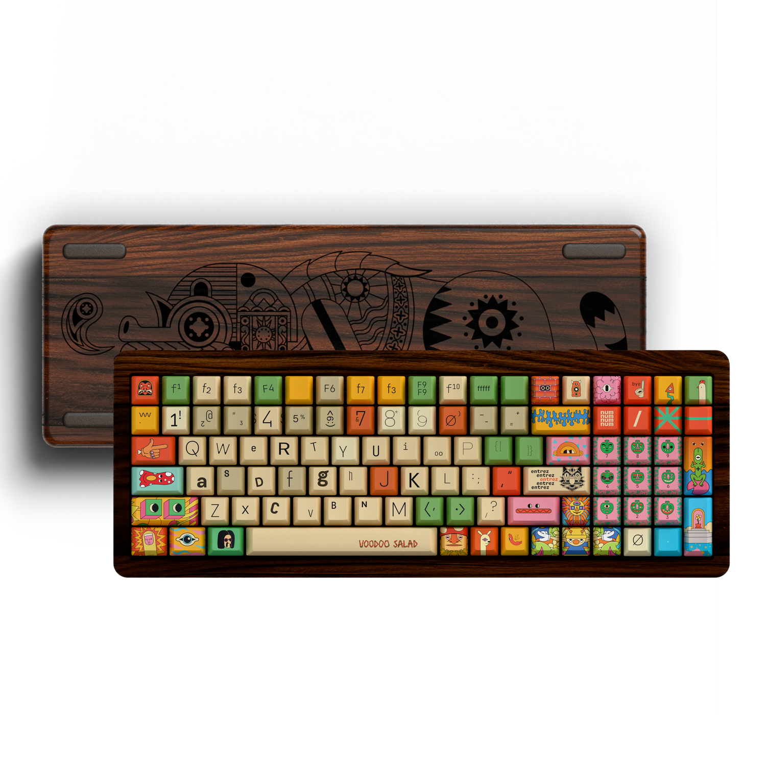 [Limited Edition 100 units] Voodoo Salad "Retro Salad With Sausage" 96% Wooden Keyboard
